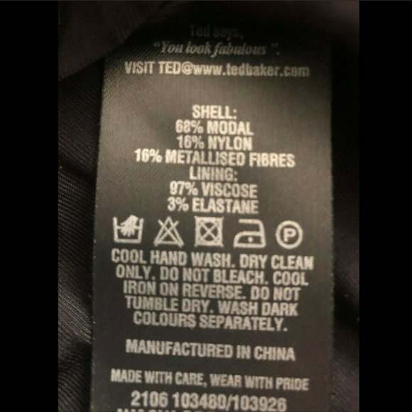 Ted Baker Long Sleeve Metallic Silver Knot Dress - Picture 9 of 10